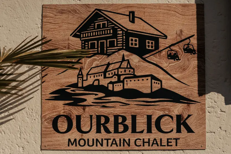 Ourblick-Schild aus Holz