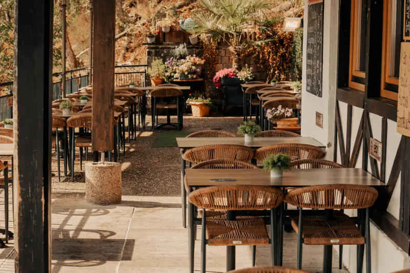 Terrasse mit Blumen